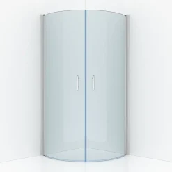 Duschhörna Combac Cirkel900x900 mm, Matt aluminium, Klarglas