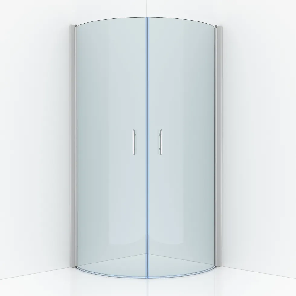 Duschhörna Combac Cirkel900x900 mm, Matt aluminium, Klarglas