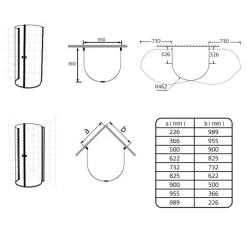 Duschhörna Hafa Igloo Pro U 80x95 Klarglas