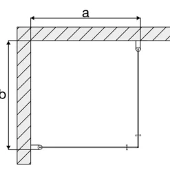 Duschhörn Arrow Corner med Svarta Profiler