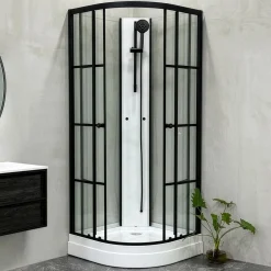 Duschkabin Bathlife Betrakta 90x90 Svart/Vit