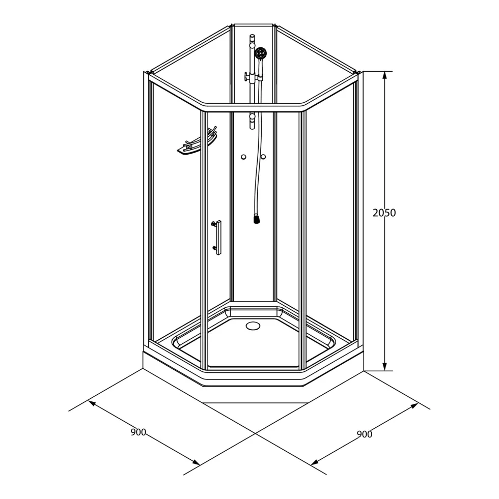 Duschkabin Bathlife Ideal 90x90 Elegant