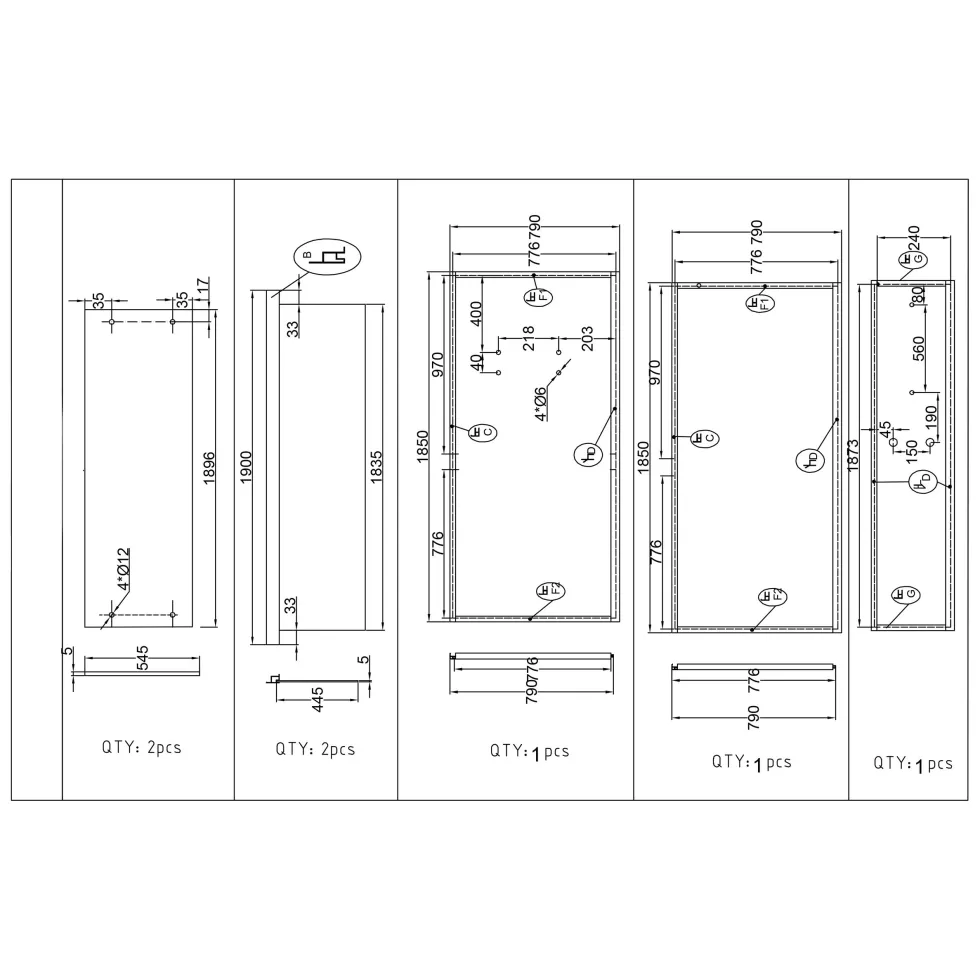 Duschkabin Bathlife Ideal 90x90 Elegant