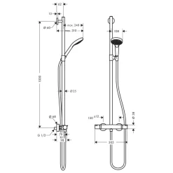 Duschset Hansgrohe Croma Select S SemiPipe Multi