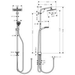Duschset Hansgrohe Crometta E Showerpipe 240 1jet