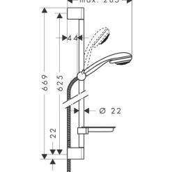 Duschset Hansgrohe Crometta Vario 85 65 cm med Tvålkopp