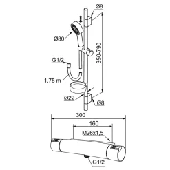 Duschset Mora MMIX Shower Kit 160 cc