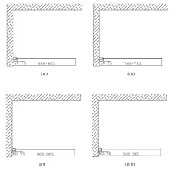 Duschvägg Arrow Wall Delvis Frostat Glas