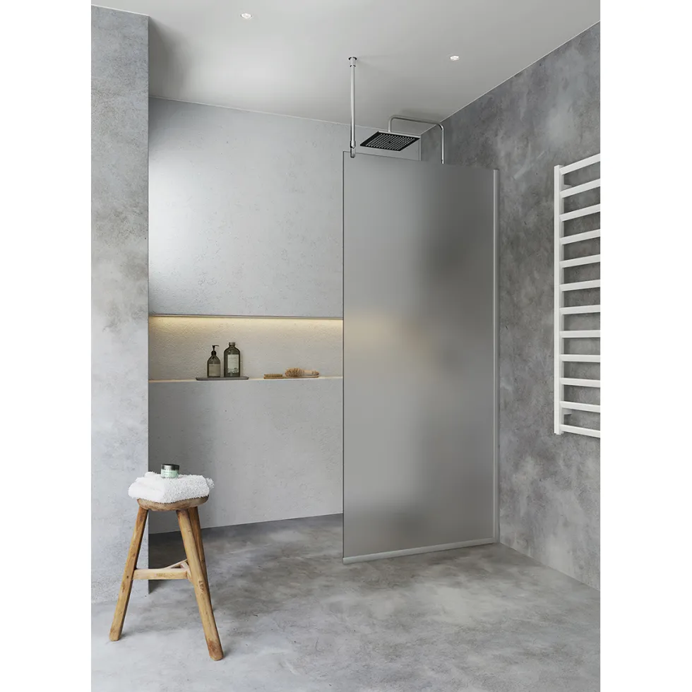 Duschvägg Hafa Igloo Pro I-WALLGlas: Frostat glas, Profil: Aluminium, B: 675 mm