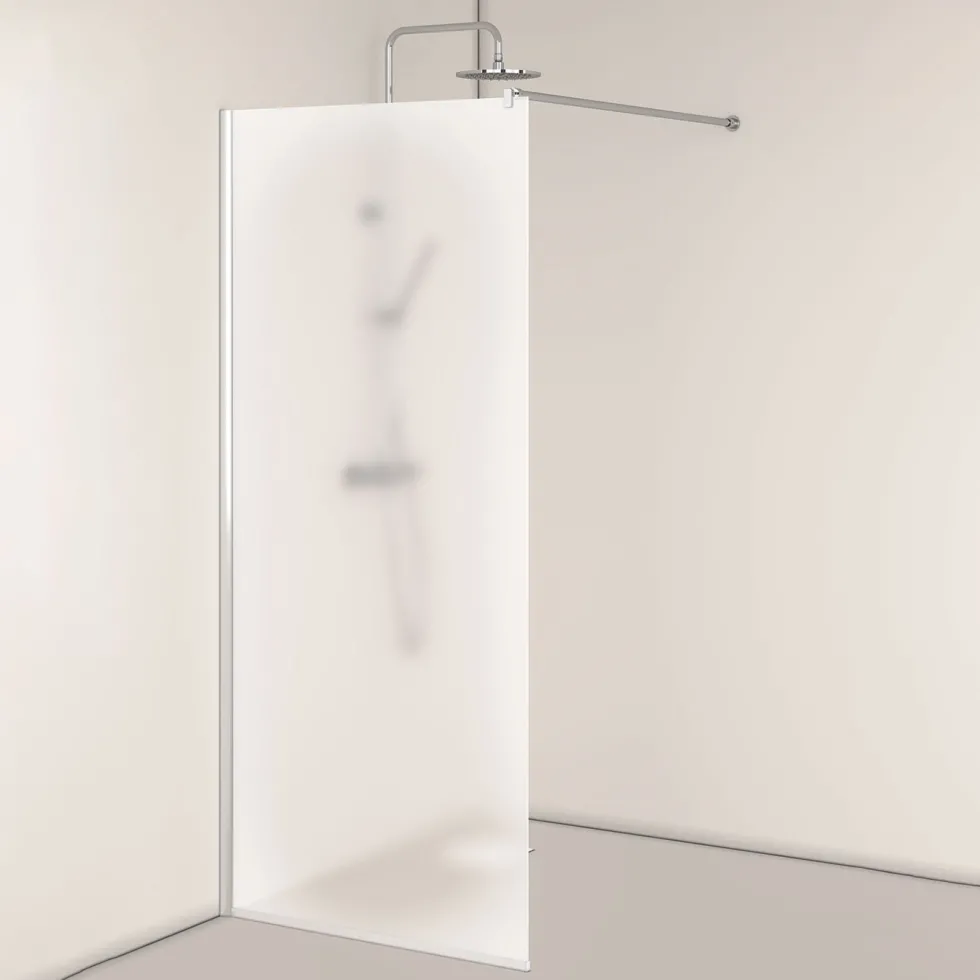 Duschvägg Hafa Igloo Pro I-WALLGlas: Frostat glas, Profil: Aluminium, B: 675 mm
