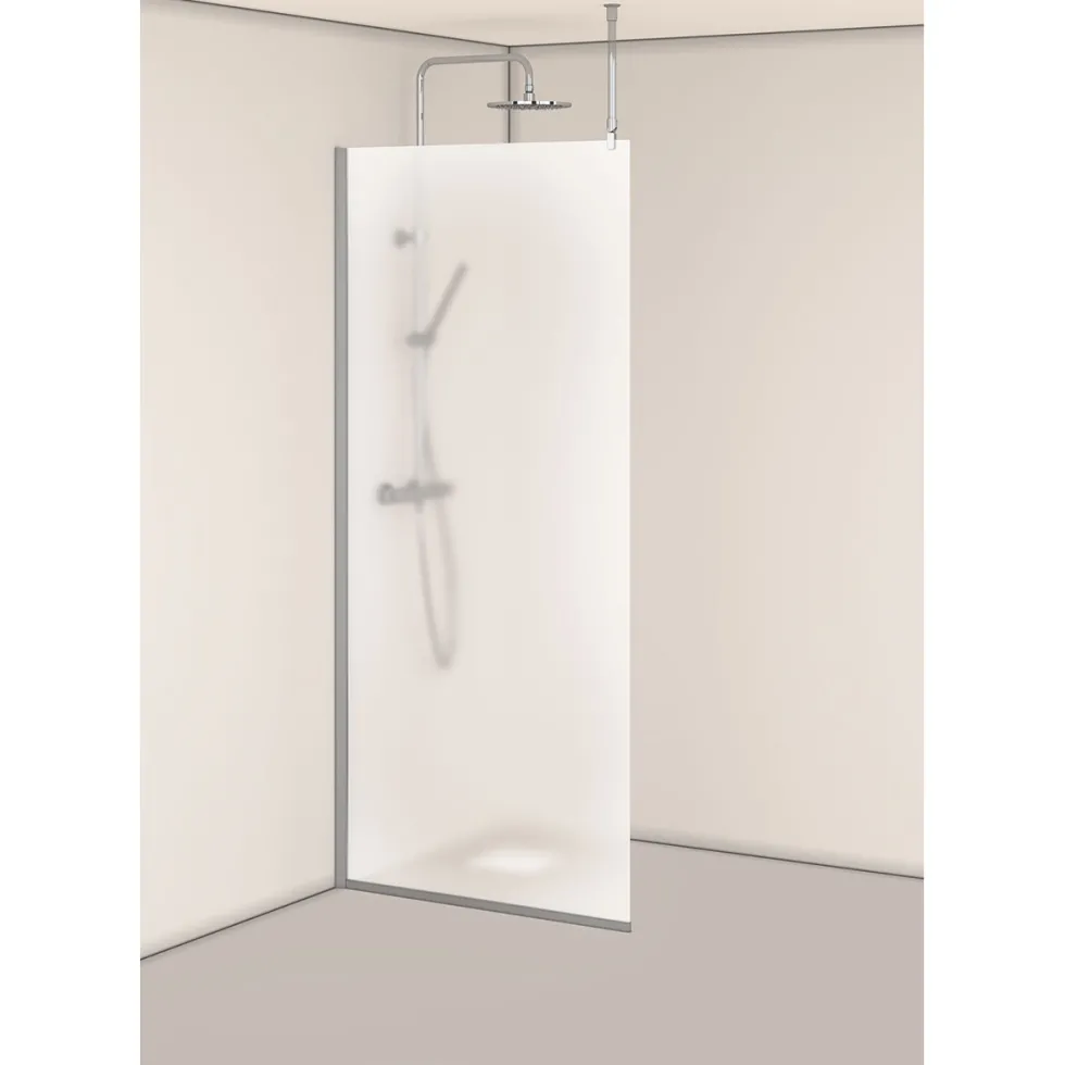 Duschvägg Hafa Igloo Pro I-WALLGlas: Frostat glas, Profil: Aluminium, B: 675 mm