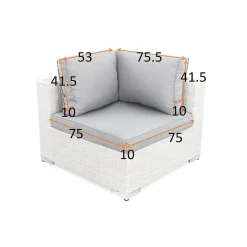 Dynfodral Comfort Garden Bahamas till Hörnmodul UtomhusLjusgrå