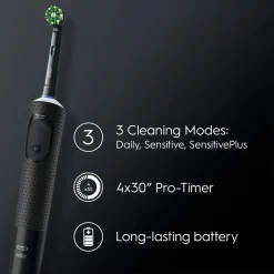 Eltandborste Oral-B Vitality Pro Svart med Extra Refill & 3 Borstningslägen