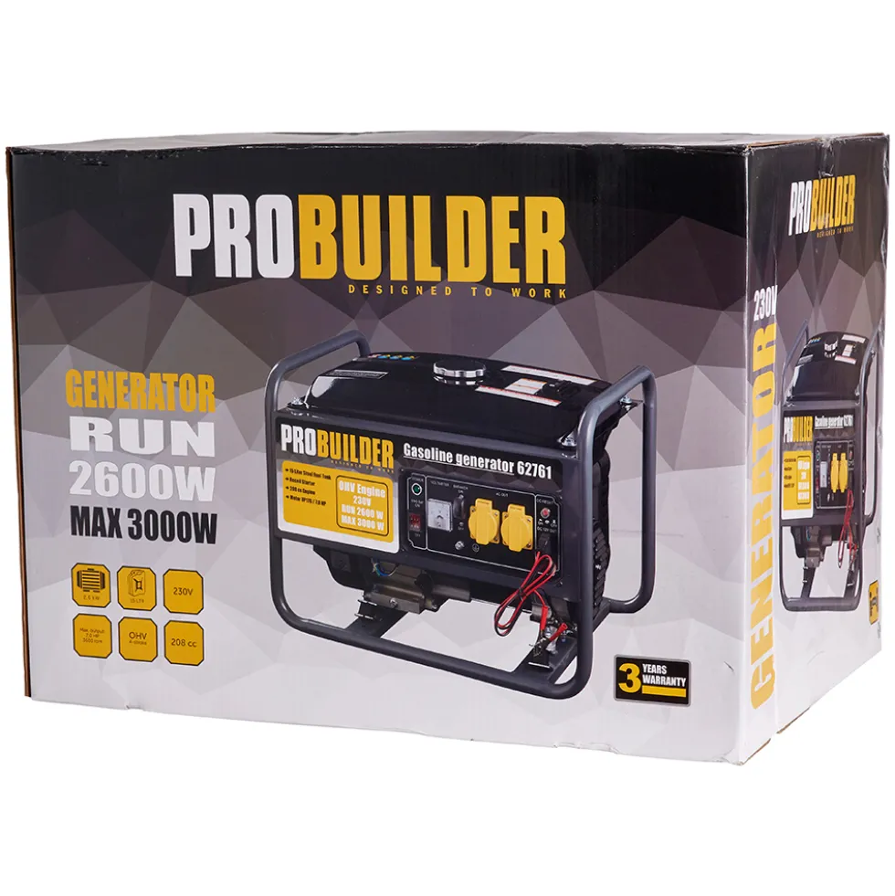 Elverk Probuilder 2600W/Max 3000W (Schuko) 208 cc