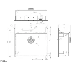 Enkelvask Strand Stainless SOLID med clips och blandarplats PVD Gold