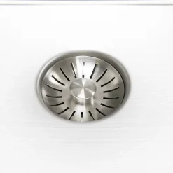 Enkelvask Strand Stainless SOLID med clips och blandarplats