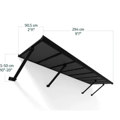 Entrétak Canopia by Palram Augustine Svart/Grå 0,9 X 3,0 m