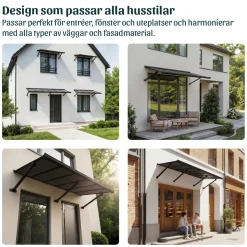 Entrétak Canopia by Palram Augustine Svart/Grå 0,9 X 3,0 m