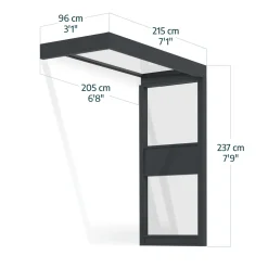 Entrétak Canopia by Palram Sophia Grå/Vit Med Sidovägg 0,9 X 2m