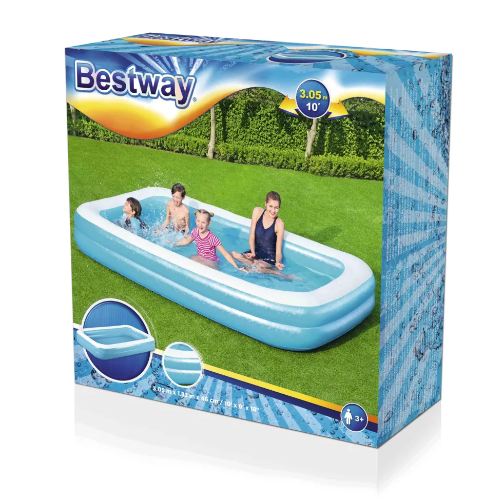 Familjepool Blå Rektangulär 305 x 183 x 46cm