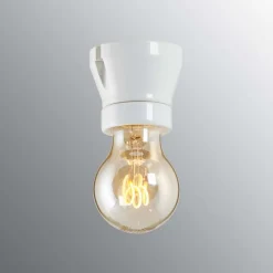 Fotlamphållare Ifö Electric E27 Vit Rak Lamphållare