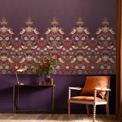 Fototapet William Morris At Home Strawberry Thief Plum