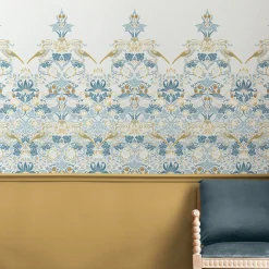 Fototapet William Morris At Home Strawberry Thief Soft Blue