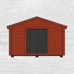 Friggebod Baseco Bruks 15 m² Stuga i Trä med Sadeltak & Dubbla Dörrar