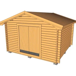 Friggebod Baseco Bruks 15 m² Stuga i Trä med Sadeltak & Dubbla Dörrar