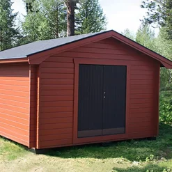 Friggebod Baseco Bruks 15 m² Stuga i Trä med Sadeltak & Dubbla Dörrar