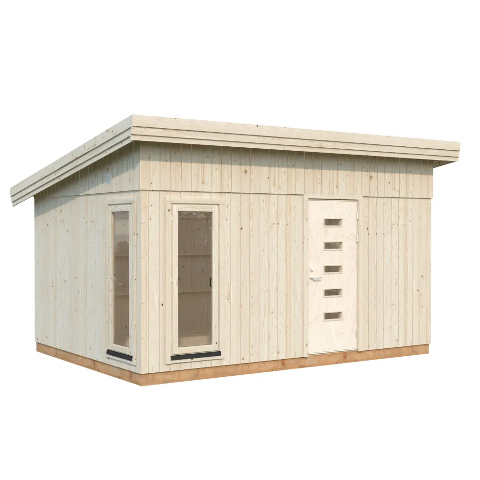 Friggebod Palmako Etta 13,6 m² Komplett Stuga med Pulpettak
