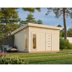 Friggebod Palmako Etta 13,6 m² Komplett Stuga med Pulpettak