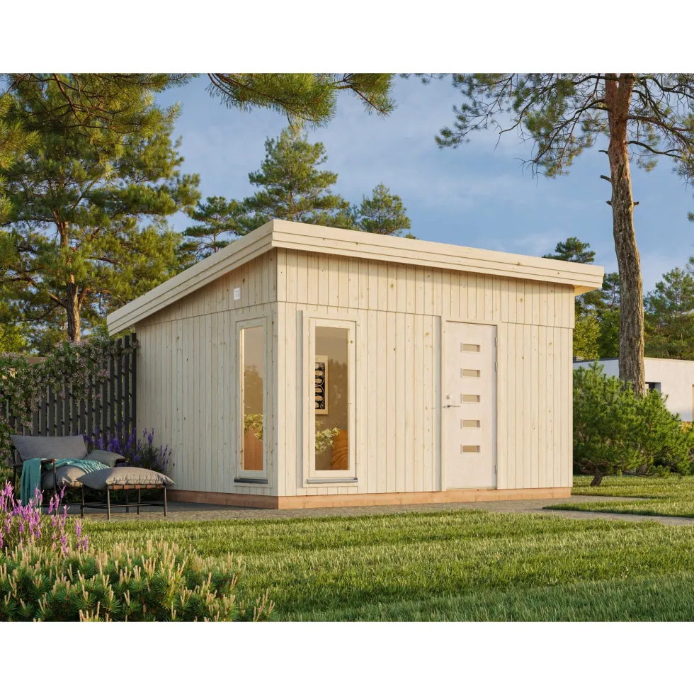 Friggebod Palmako Etta 13,6 m² Komplett Stuga med Pulpettak