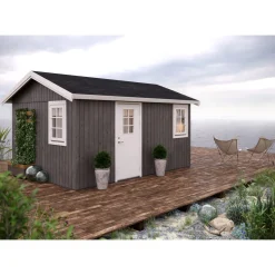 Friggebod Palmako Hedwig 13,6 m² Komplett Stuga med Sadeltak