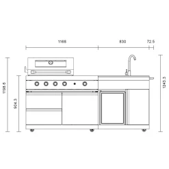 Fristående utekök Myoutdoorkitchen Pure Compact Stainless