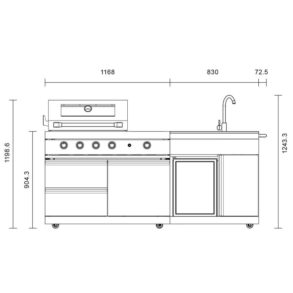 Fristående utekök Myoutdoorkitchen Pure Compact Stainless