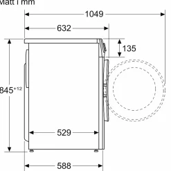 Frontmatad Tvättmaskin Siemens WG44G2FWDN iQ500 Vit med Doseringsystem