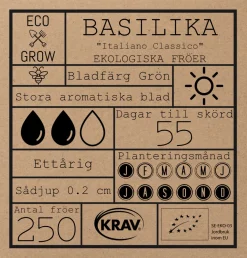 Fröpåse Eco Grow Basilika Italiano Classico