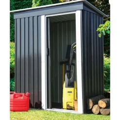Förråd Metalcraft 1,3m² Dubbel Skjutdörr Färdig Byggsats