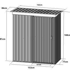 Förråd Metalcraft 1,3m² Dubbel Skjutdörr Färdig Byggsats