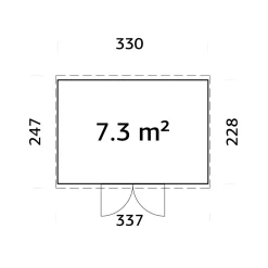 Förråd Palmako Elias 7,5 m² (inv. 7,3 m²)