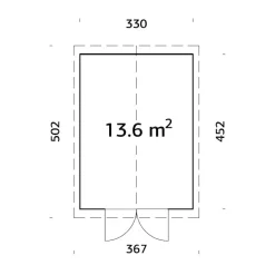 Förråd Palmako Martin 13,6 m2