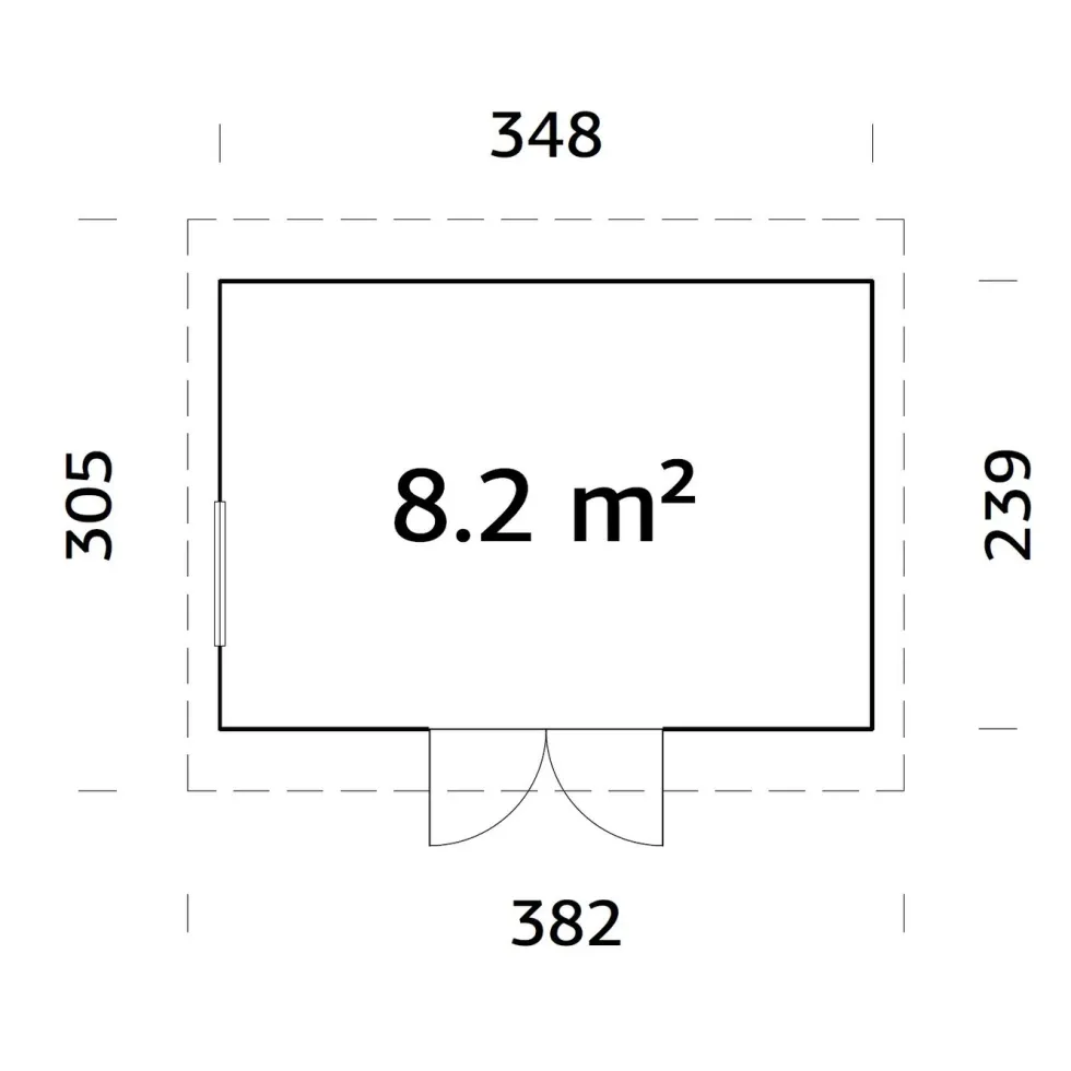 Förråd Palmako Stig 8,4 m2 (inv. 8,2 m2)