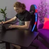 Gamingstol Kuura RGB Svart Justerbar med Inbyggda RGB-Lampor