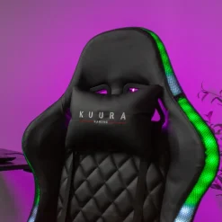 Gamingstol Kuura RGB Svart Justerbar med Inbyggda RGB-Lampor