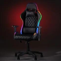 Gamingstol Kuura RGB Svart Justerbar med Inbyggda RGB-Lampor