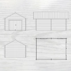 Garage Baseco Högliden 25 m² Attefallshus/Förråd med Sadeltak