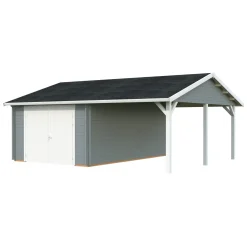 Garage Palmako Roger med Carport 36,5 m2 och Slagport