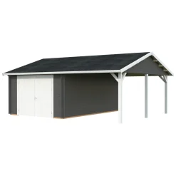 Garage Palmako Roger med Carport 36,5 m2 och Slagport
