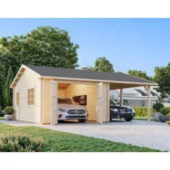 Garage Palmako Roger med Carport 36,5 m2 och Slagport